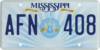 MS license plate AFN408