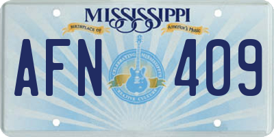 MS license plate AFN409