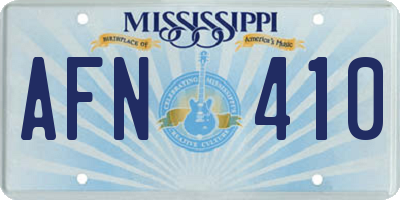 MS license plate AFN410