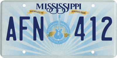 MS license plate AFN412