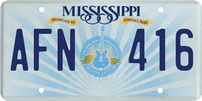 MS license plate AFN416