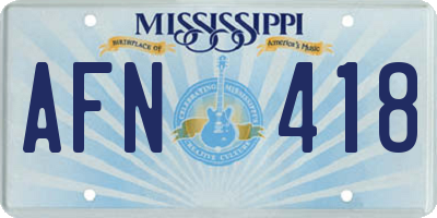 MS license plate AFN418