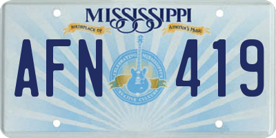 MS license plate AFN419