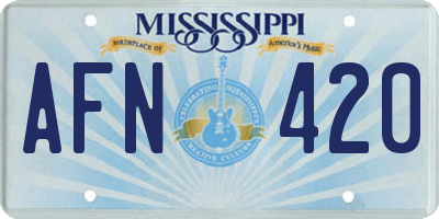 MS license plate AFN420