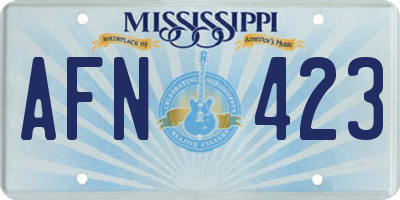 MS license plate AFN423