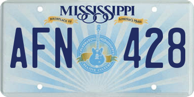 MS license plate AFN428