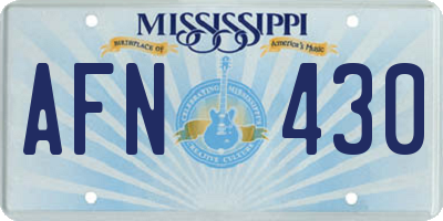 MS license plate AFN430