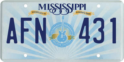 MS license plate AFN431