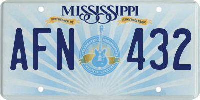MS license plate AFN432