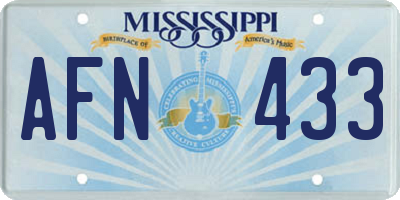 MS license plate AFN433