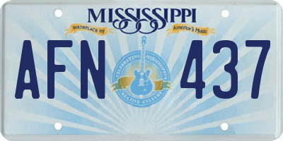 MS license plate AFN437