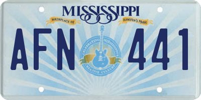 MS license plate AFN441