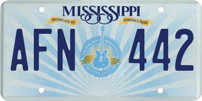 MS license plate AFN442