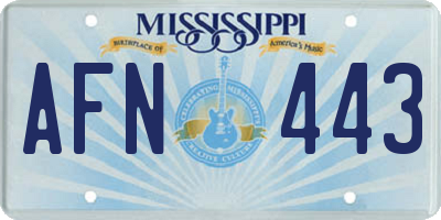 MS license plate AFN443