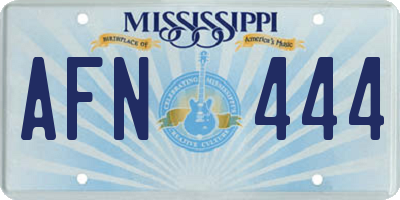 MS license plate AFN444