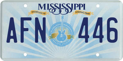 MS license plate AFN446