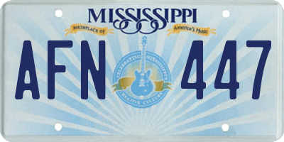 MS license plate AFN447