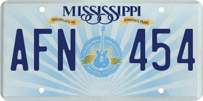 MS license plate AFN454