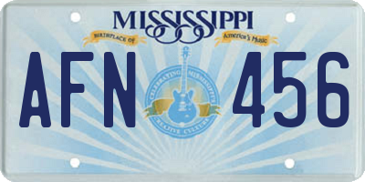 MS license plate AFN456