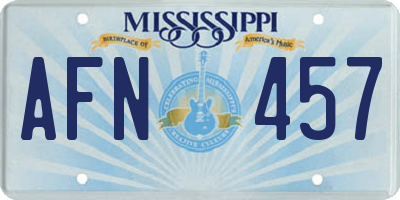 MS license plate AFN457