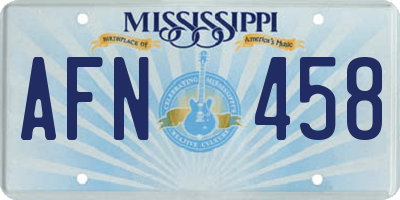 MS license plate AFN458