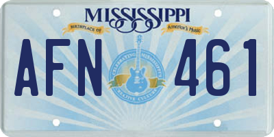 MS license plate AFN461