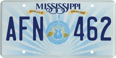 MS license plate AFN462