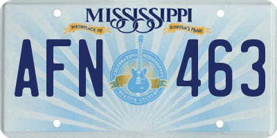MS license plate AFN463