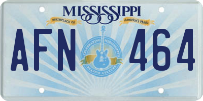 MS license plate AFN464