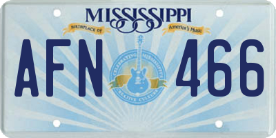 MS license plate AFN466