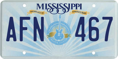 MS license plate AFN467