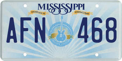 MS license plate AFN468