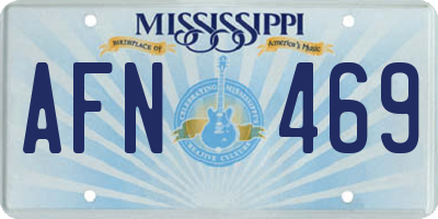 MS license plate AFN469