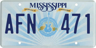 MS license plate AFN471