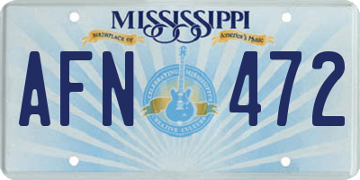MS license plate AFN472