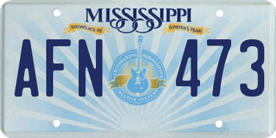 MS license plate AFN473