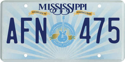 MS license plate AFN475