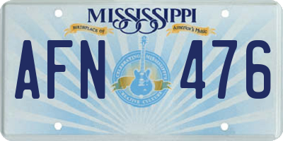 MS license plate AFN476