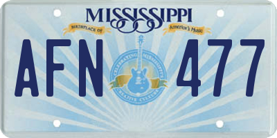 MS license plate AFN477