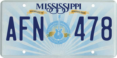 MS license plate AFN478