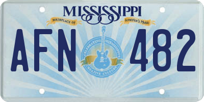 MS license plate AFN482