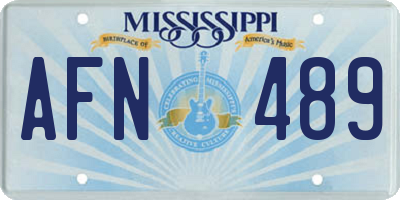 MS license plate AFN489