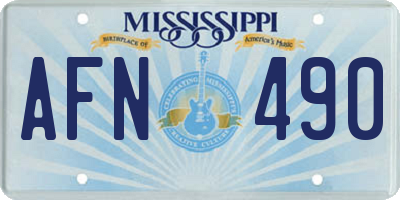 MS license plate AFN490