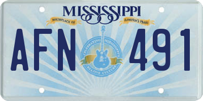 MS license plate AFN491