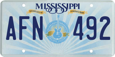 MS license plate AFN492