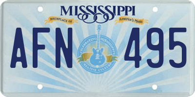MS license plate AFN495