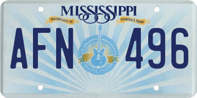MS license plate AFN496
