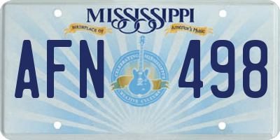 MS license plate AFN498