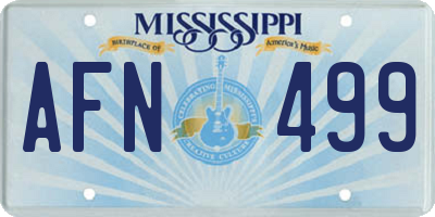 MS license plate AFN499