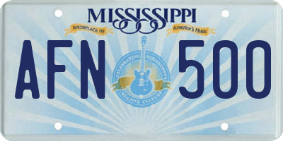 MS license plate AFN500